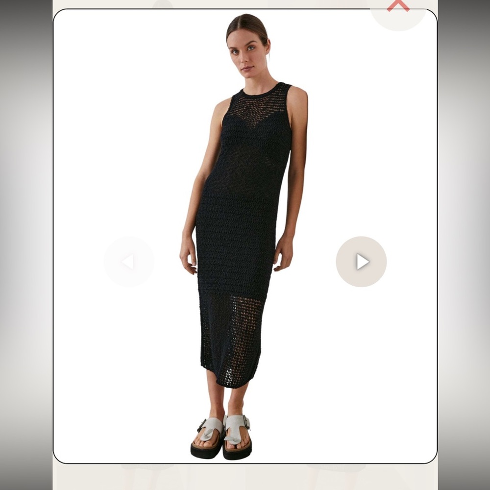 NWT Rails Crochet Knit Black Sleeveless Summer Dress small